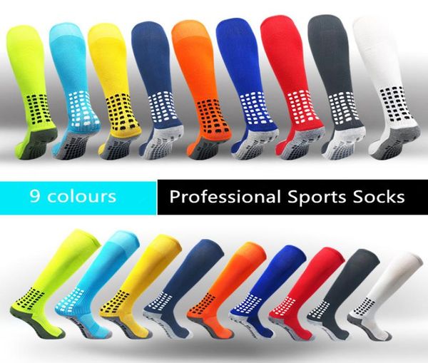 

men women nonslip sports soccer socks long stocking knee high football jogging gym professional breathable socks for adults7765469, Black
