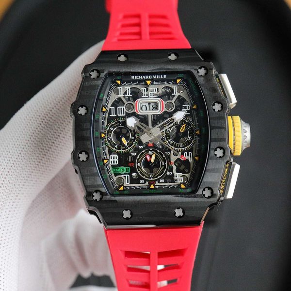 

fantastic mechanical r i c h a r d luxury super style male wrist watches rm11 rm11-03 uudc designer high-end quality black bezel for men wat, Slivery;brown