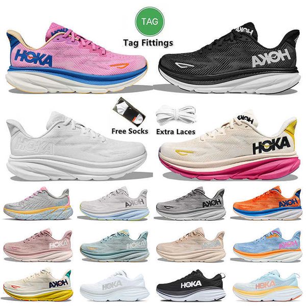 

2023 hoka one clifton 9 8 running shoes for men women cyclamen sweet lilac hokas bondi 8 seeweed brown people white black everyday lifestyle