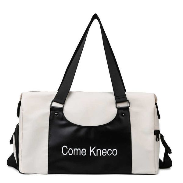 

short distance travel portable oxford cloth travel bag large capacity pluggable trolley case dry and wet separation one shoulder crossbody b