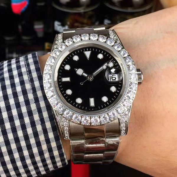 

diamond watch mens automatic mechanical watches 40mm sapphire luminous women wristwatches waterproof montre de luxe, Slivery;brown