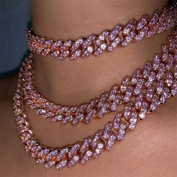 

strands caraquet bling pink crystal cuba link choker necklace for women gold silver color fashion punk hip hop chunky rapper jewelry 230613, Black