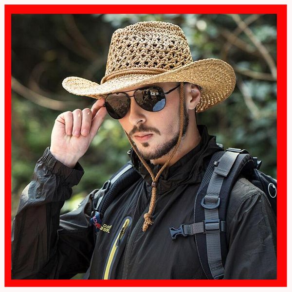 

cloches handmade summer men toquilla straw cowboy hat for gentleman roll brim boater dad panama jazz hat 230627, Blue;gray