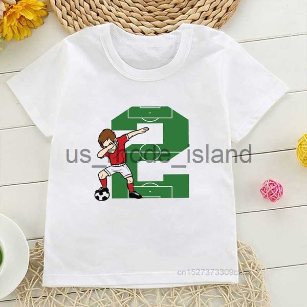 

t-shirts new boys 1-10th birthday green number t-shirts kid dab footballer graphic print short sleeve clothing children football x0628, Blue