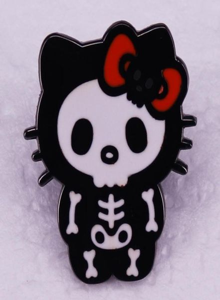 

cartoon skull cat brooch halloween cute badge girl accessories cute anime movies games hard enamel pins collect metal cartoon broo3785128, Blue