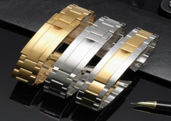 

watch bands 316l stainless steel watchband 20mm 21mm mens watches strap solid metal band for bracelet fold buckle3528395, Black;brown