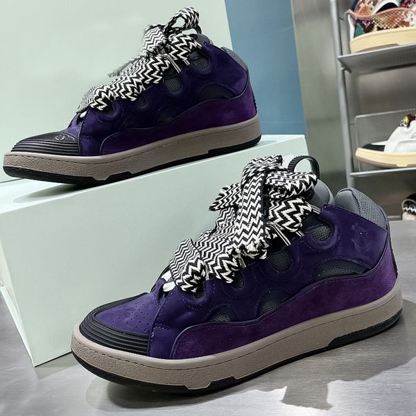 

luxury designer 2023 new bread shoes fashion couple sports skate shoe casual mens and womens shoes sanded leather patched daddy shoes sizes, Black