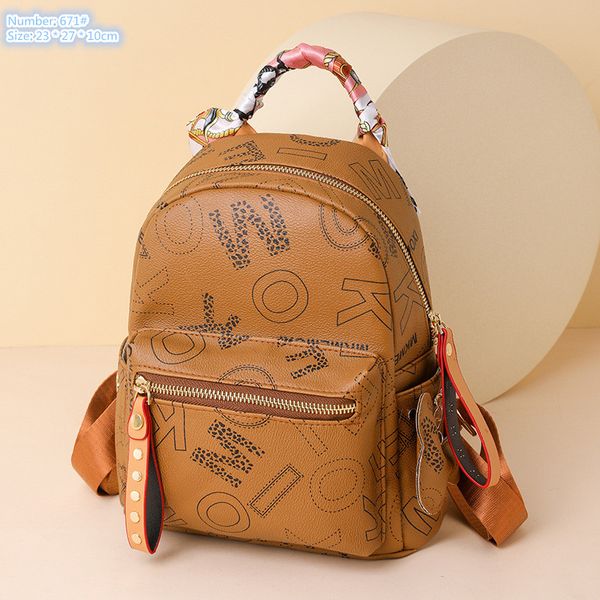 

wholesale ladies shoulder bag 3 colors sweet little fresh pendant student backpacks street personality rivet backpack elegant atmosphere ribbon fashion handbag, Yellow-671#