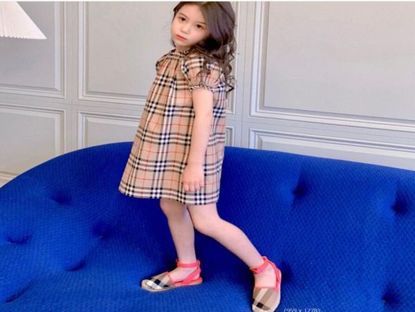 

baby girls princess dress spring fall kids plaid long sleeve dresses turndown collar girl skirts children clothes j1156592324, Red;yellow