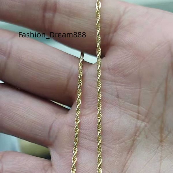 

roll chain necklace solid gold 18k diamond cut rope chain 1.5mm yellow gold real 14k, Silver