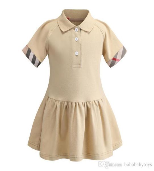 

kids designer clothes big kid girls beige plaid casual dress 100 cotton sport dress children clothing baby girl clothes b1214604418, Red;yellow