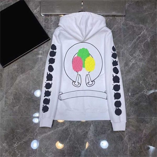

2022 designer winter mens hoodies sweatshirts heart chrome hoodie ch long sleeve zipper jacket loose coat hooded men woman hip hop chromeesh, Black