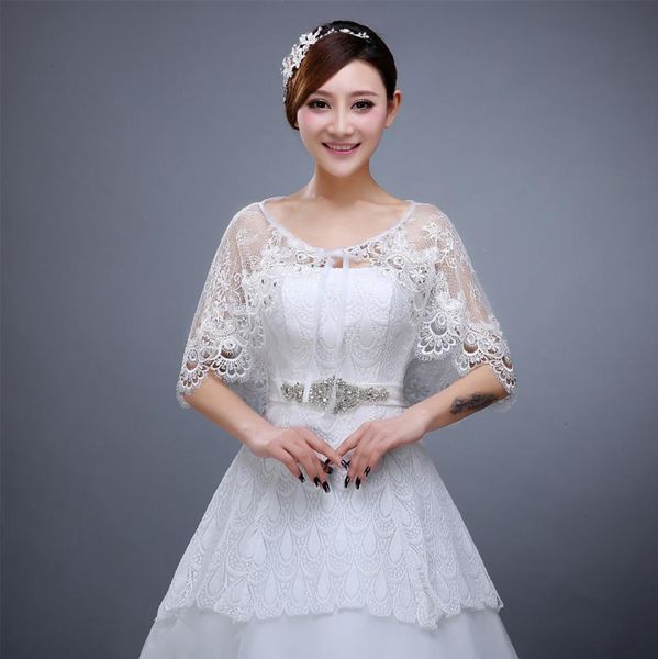 

lace bridal jackets boleros summer new arrival bridal jackets lace with sparking beads bolero4833940, White