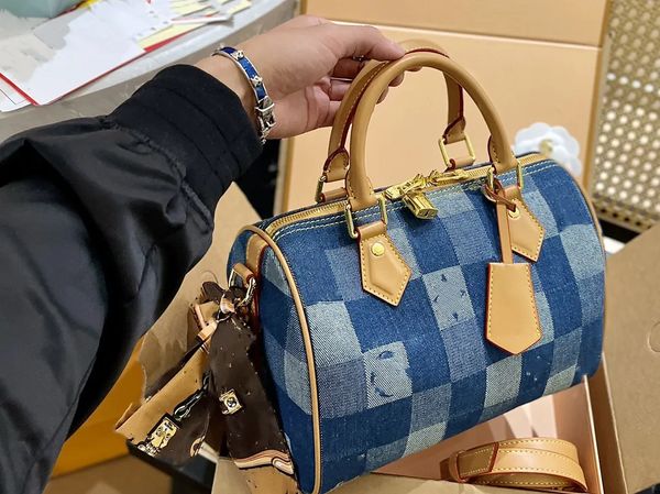 

jeans blue never handbags leather shoulder bag denim onthego bags handle totes with removable strap crossbody checked handbags mini pocket b