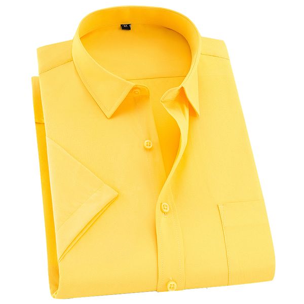 

men's dress shirts plus size 8xl 7xl summer men shirt short sleeved fashion solid twill male shirts formal business white camisa mascul, White;black