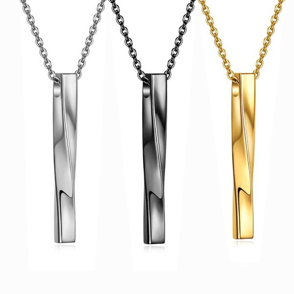 

twisted pendant necklace alloy simple men's necklaces hip hop fashion jewelry accessories, Silver