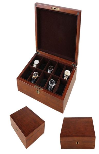 

new 10 grids wooden watch boxes for hours sheath hours0127892152, Black;blue