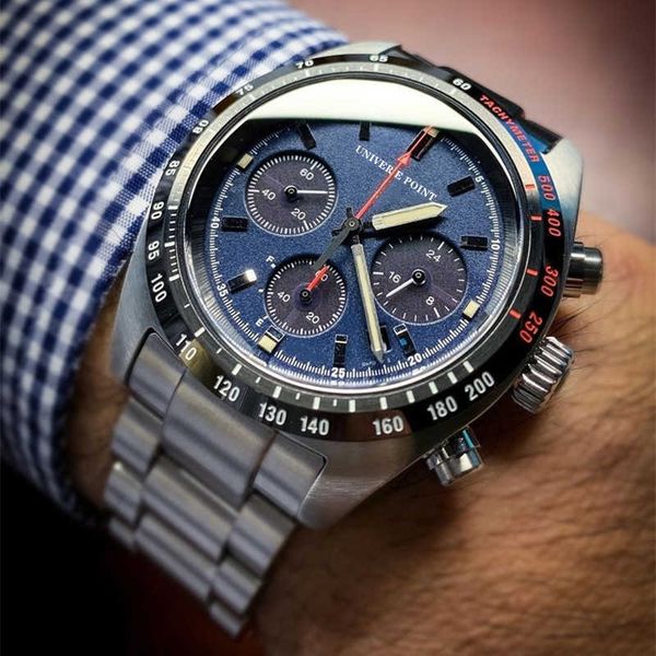 

luxury watch steel band multifunctional panda three eyes quartz fashion business chronograph watch relogio masculino gift for men, Slivery;golden