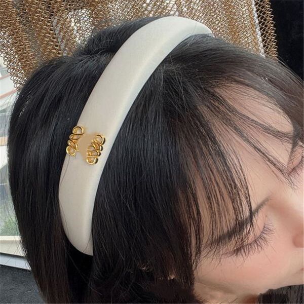 

luxury designer girl hair accessories headbands women hair bands retro headwraps gifts wide classic headwear, Slivery;white