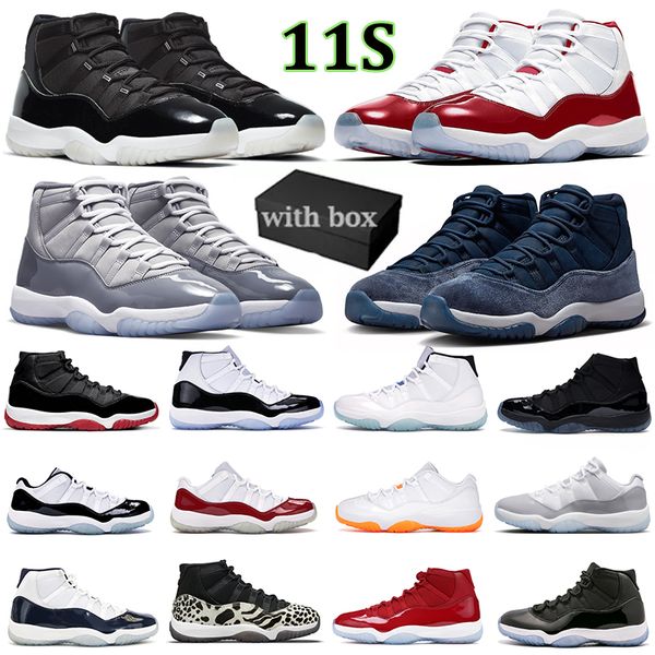 

With box 11 Basketball Shoes for men women cherry 11s jumpman sneakers Cool Grey Cement Midnight Navy Concord Space Jam Gamma Blue Snakeskin outdoor sports trainers, Win like 96