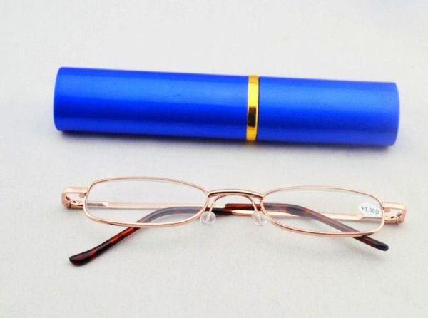 

new metal rim slim reading glasses tube readers 12pcslot 09029328