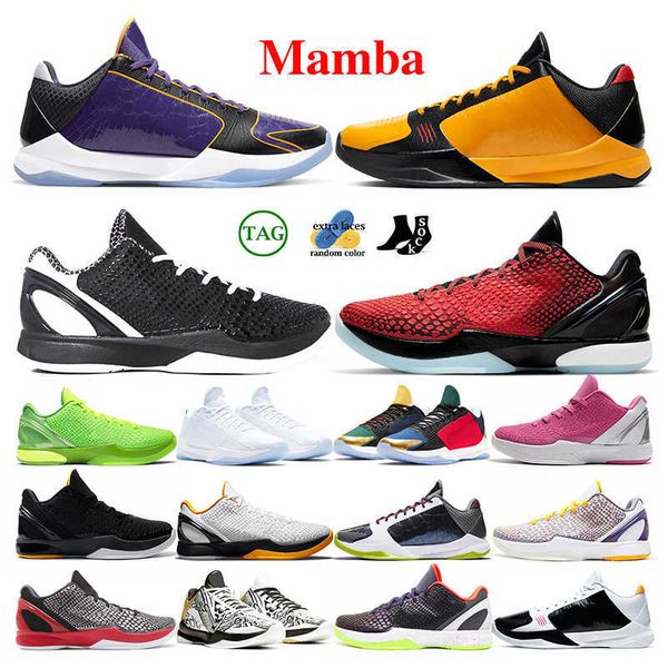 

mamba 6 protro grinch basketball shoes men mambacita bruce lee del sol big stage grinches bruce chaos 5 rings mens trainers sports outdoor s, Black