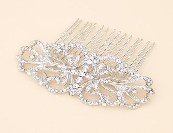 

new fashion insert hair accessories rhinestone alloy hair combs highend ladies accessories bridal party headpieces6187597, Silver