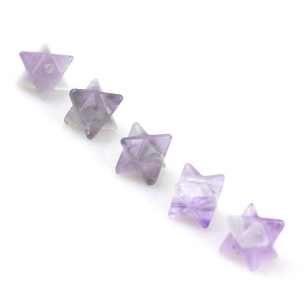 

2023 new arrivals 30mm 8 points merkaba star jewelry accessories natural crystal gemstone decorations pendant, Black