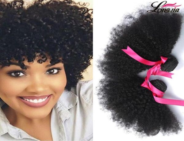 

factory 7a brazilian peruvian malaysian indian human hair bundles virgin human afro hair extension natural color can be dyed9023554, Black