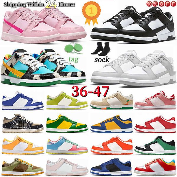 

designer men low sports shoes classic fashion white black three pink gray university blue pandaes outdoor casual running trainers sneakers c
