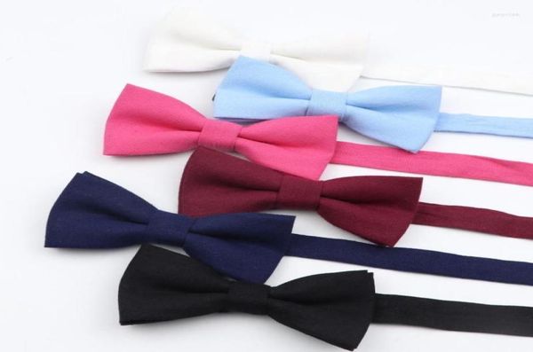 

mens solid color bow tie soft cotton flexible bowtie smooth butterfly brown pink black blue wedding party daily accessory neck tie1030752, Blue;purple