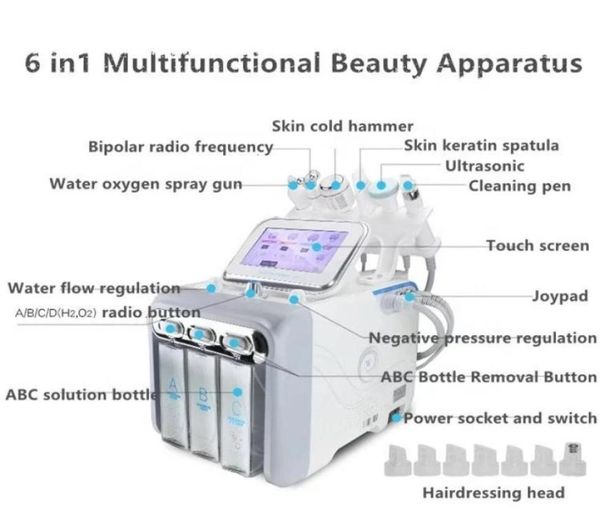 

6 in 1 water oxygen machine skin care deep cleansing exfoliating hydro dermabrasion water oxygen jet peel machine6056811