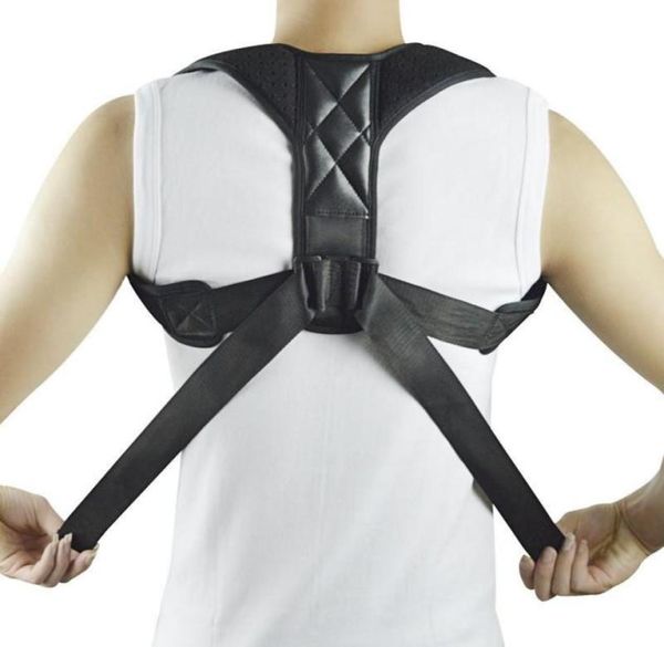

drop posture corrector clavicle spine back shoulder lumbar brace support belt posture correction prevents slouching7230656