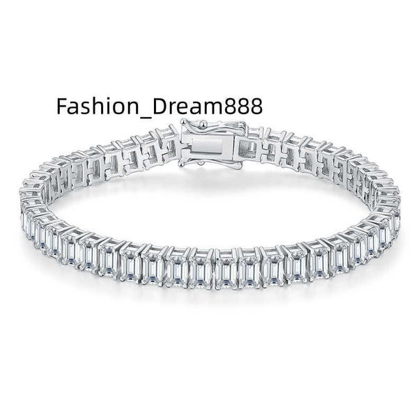 

925 silver moissanite bracelet 3*5mm vvs emerald cut moissanite tennis bracelet 0.5ct lab diamond tennis chain bracelets