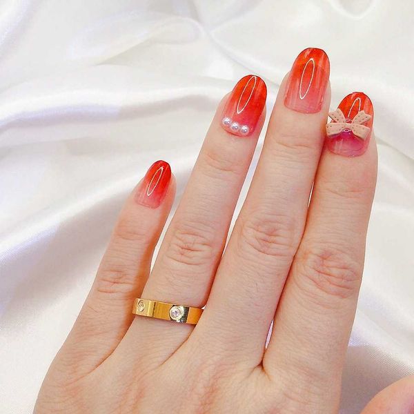 

wholesale card diamond ring titanium steel plain gold and silver full stainless personality korean version