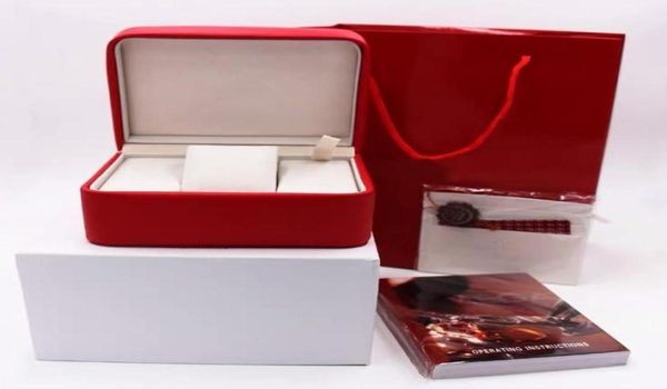 

om luxury square red booklet card tags and papers in english watches box original inner outer men wristwatch box9097391, Black;blue