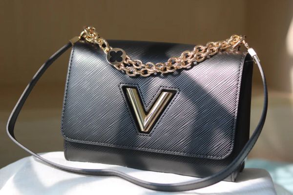 

designer shoulder bag epi leather twist crossbody bags women black white lady with leather strap purse letter twistable gold lock