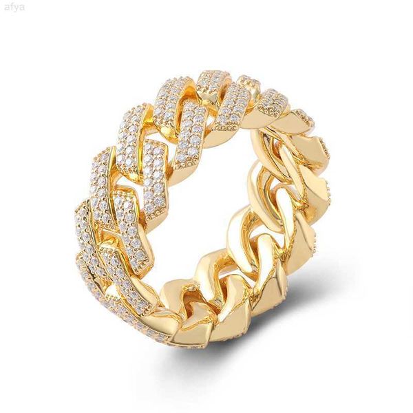 

classic gold 925 sterling silver round vvs moissanite cuban ring men
