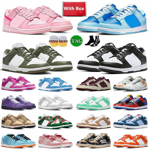 

with box 2023 dunks low shoes off mens women sneakers panda pink dunkes lows argon medium olive chunky dunky lobster sb designer dhgates men, Black