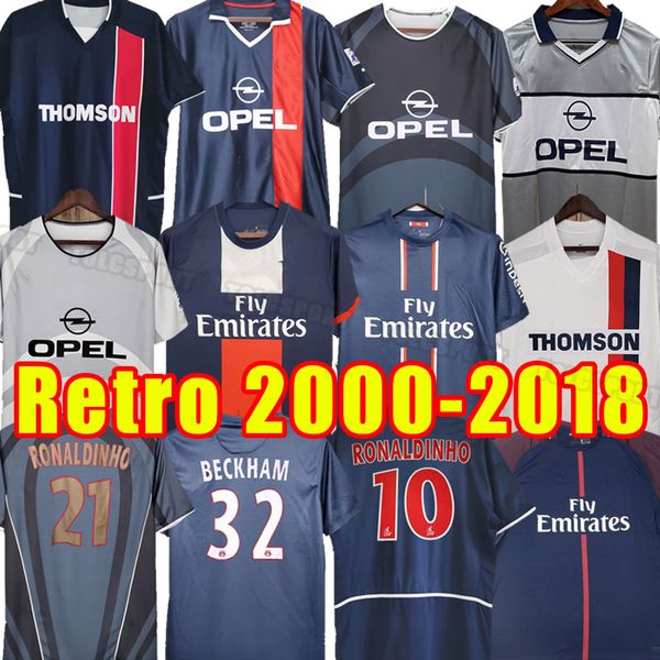 

okocha psgs retro soccer jerseys leroy adailton beckham classic rai anelka ibrahimovic camisas de futebol ronaldinho simone 2000 2001 2002 2, Black;yellow