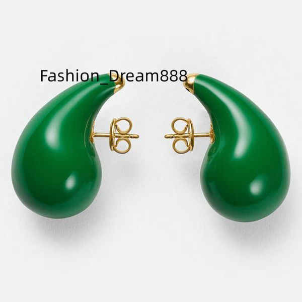 

wholesale fashion jewelry 6 colors summer new green drop glaze enamel drop earrings enamel gold water drop chunky earrings big, Silver