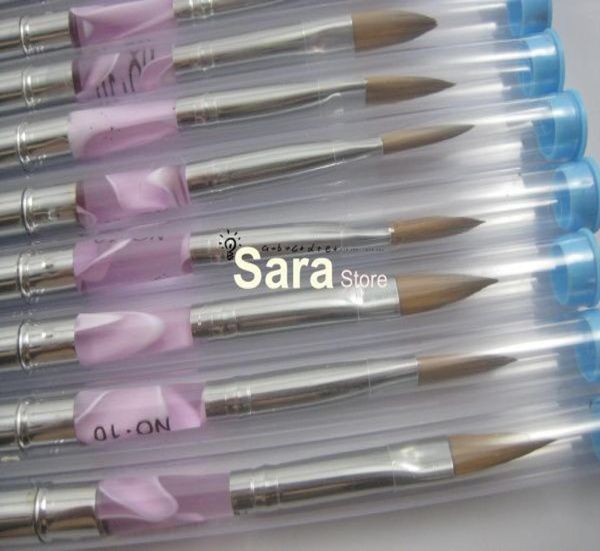 

whole 6 8 10 kolinsky hair acrylic nail brush with individuel packig nail a30pcslot5397074, Yellow