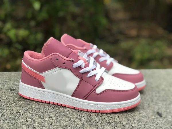 

original jumpman 1s low men women shoes pink berry coral chalk-white designer basketball shoes outdoor sneakers size available fast delivery