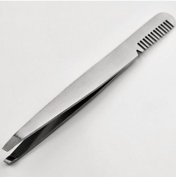 

wholenew stainless steel eyebrow hair removal tweezers with eyebrow comb makeup accessories 8430022