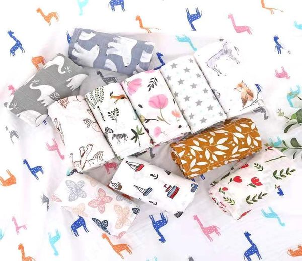

120x110cm 61 styles baby muslin blankets newborn swaddle wrap blankets cotton infant muslin diaper cloth blanket towel m32909622538