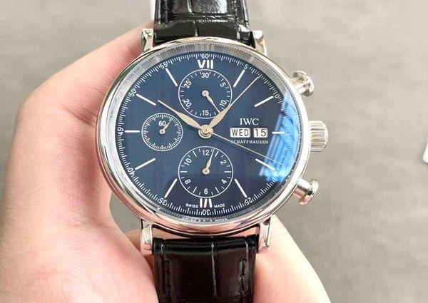 

waterproof designer 7750 movement business new wrist watch i w 42mm*13.5mm mens classic business montre iced out bezel gift tw factory watch, Slivery;brown