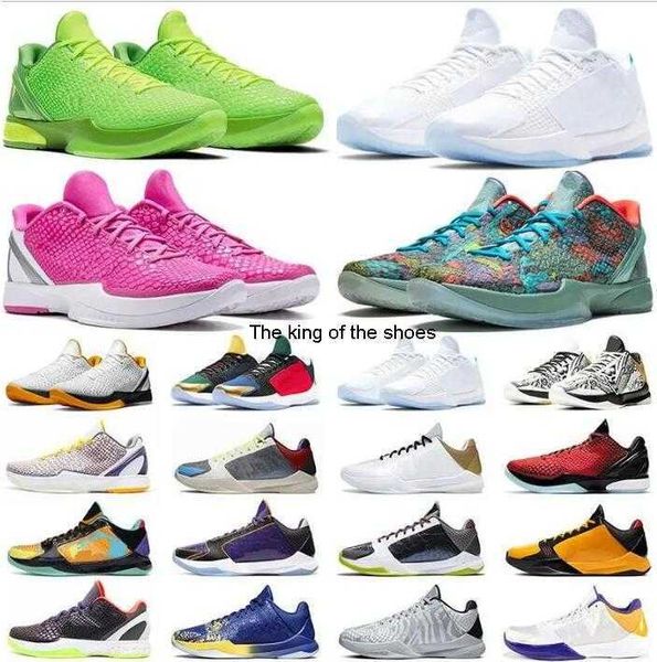 

og mamba zoom 6 protro grinch basketball shoes men bruce lee what if lakers big stage chaos 5 rings metallic gold mens outdoor trainers spor, Black