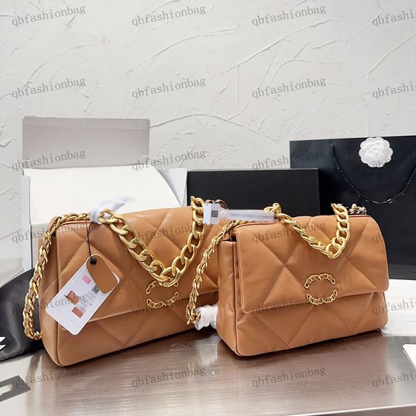 

designer womens shoulder bag leather chain handle handbag hardware metal c buckle gold boy thick chain crossbody bag 19 large capacity brand