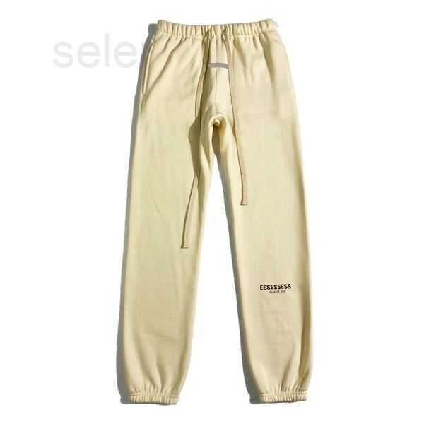 

men's fashion designer essentail mens pants essen casual letter reflective sweatpants jogging trousers hip pop streetwear quality corte, Black