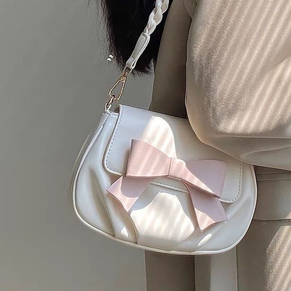 

evening bags haex elegant soft bolso mujer korean style solid bow knot crossbody bags vintage concise women's bag trend sac a main femm